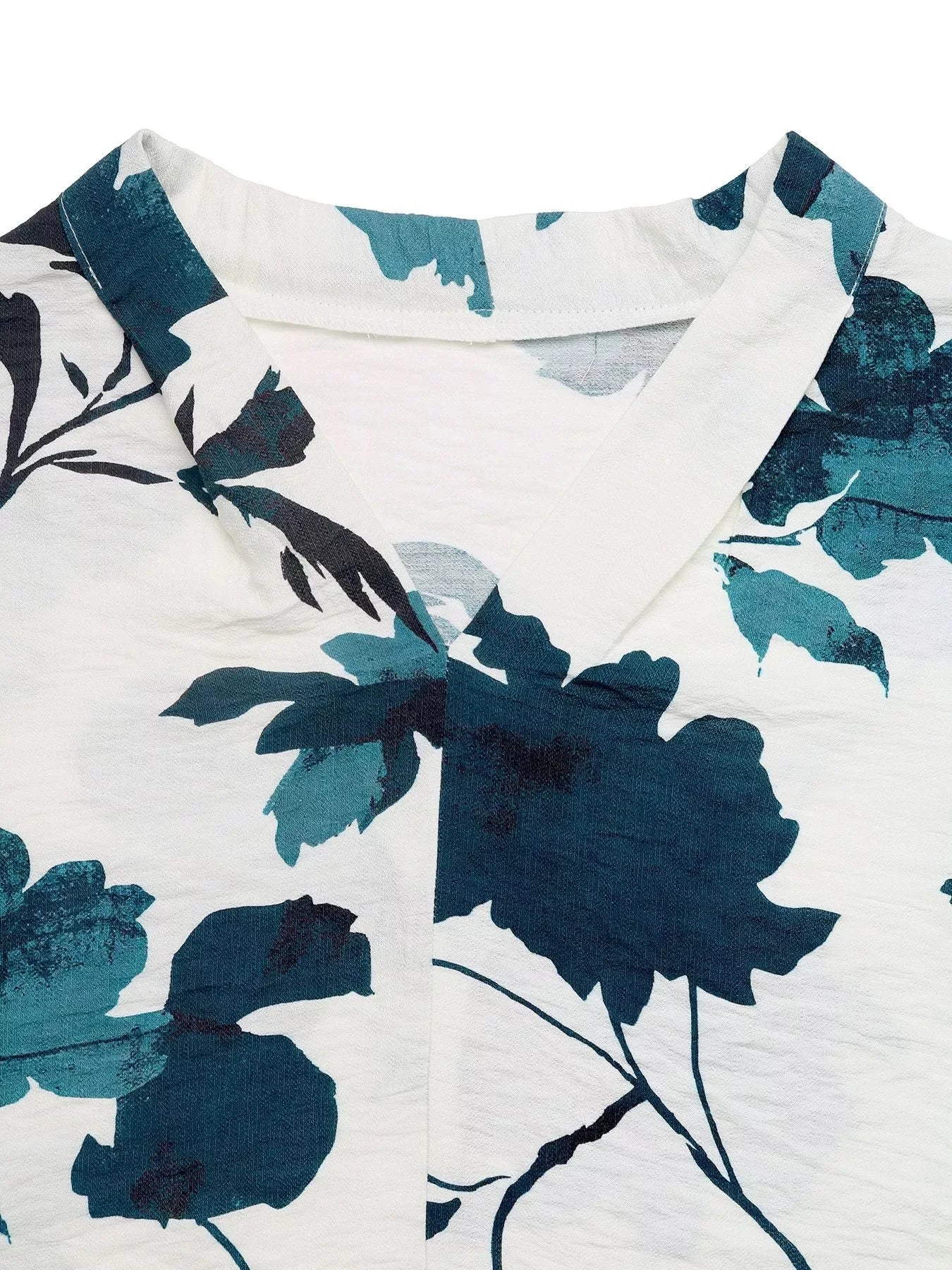 Sylvie Printed V-Neck Blouse - Naarks