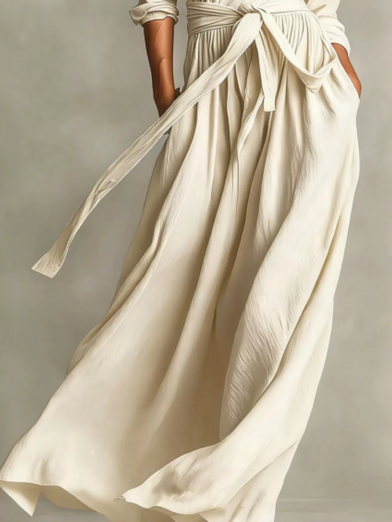 Zaina Tie-Waist Maxi Dress - Naarks