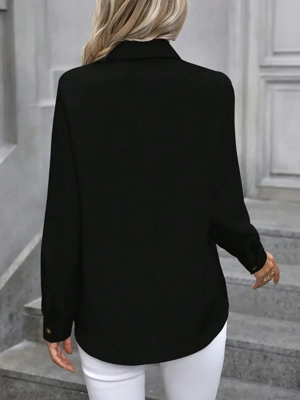 Amaris Button-Up Collared Shirt - Naarks