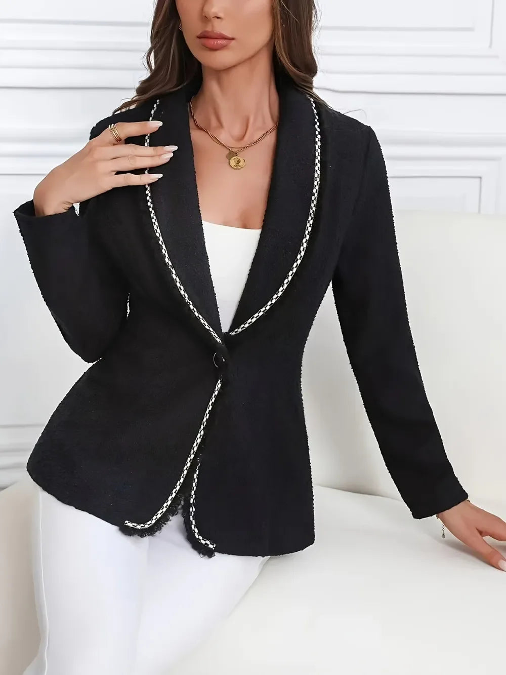 Elina Single-Breasted Blazer - Naarks