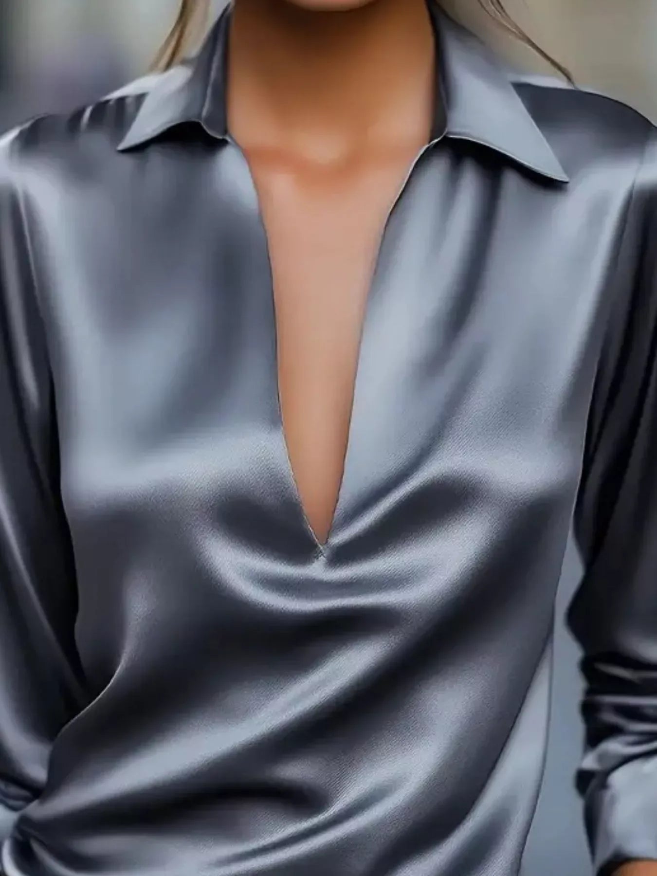 Alenya Satin Collar Blouse - Naarks