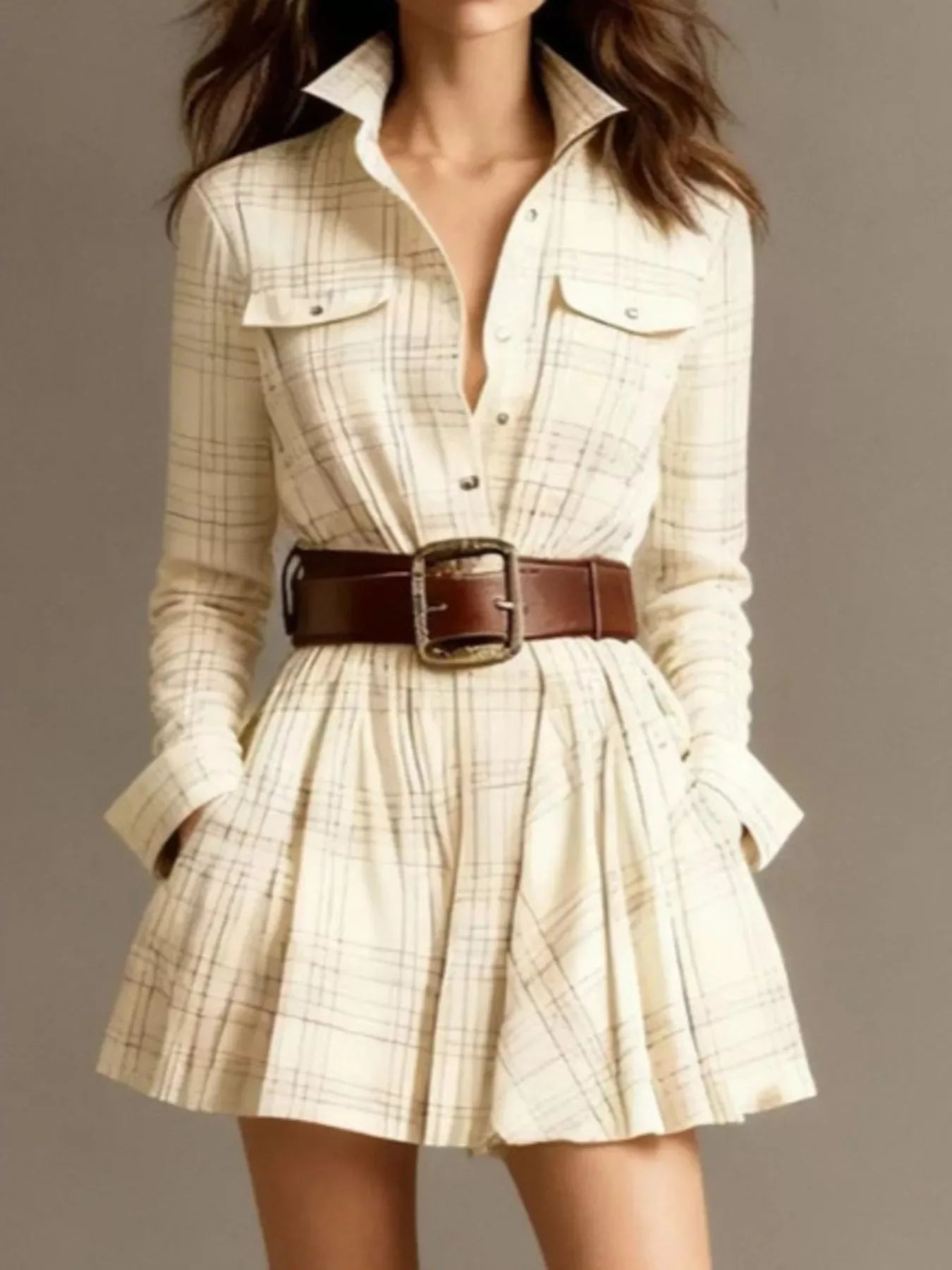 Emery Button-Front Shirt Dress - Naarks