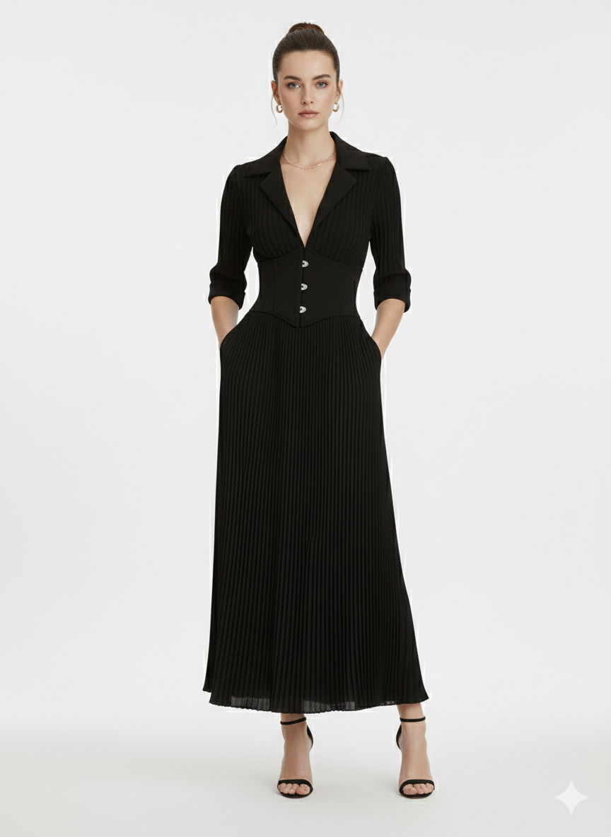 Elise Pleated Maxi Dress