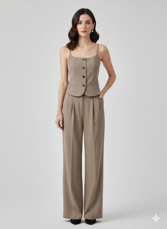 Aurelia Khaki Pantsuit