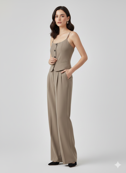 Aurelia Khaki Pantsuit