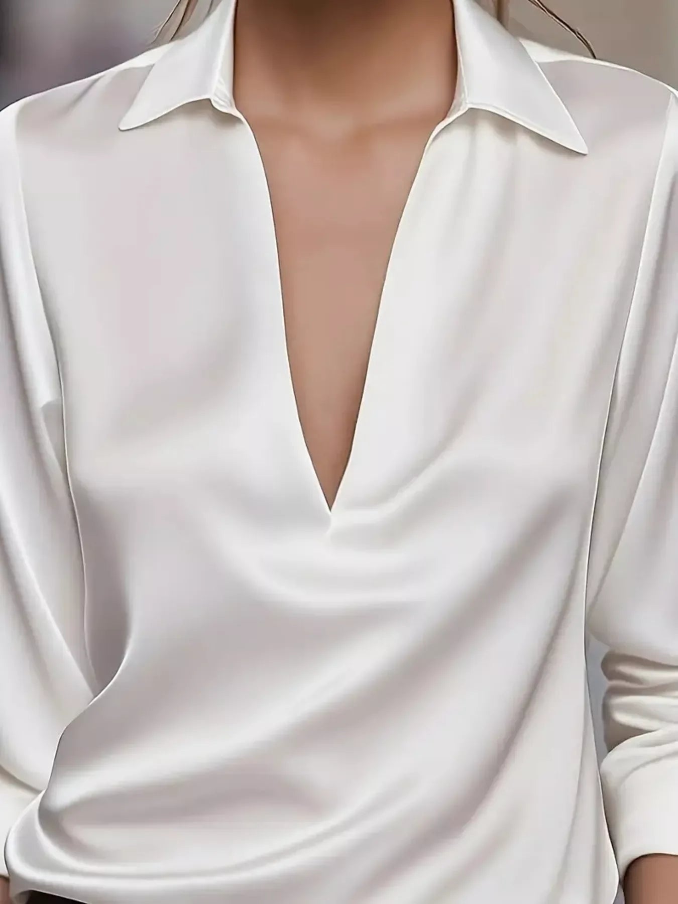 Alenya Satin Collar Blouse - Naarks