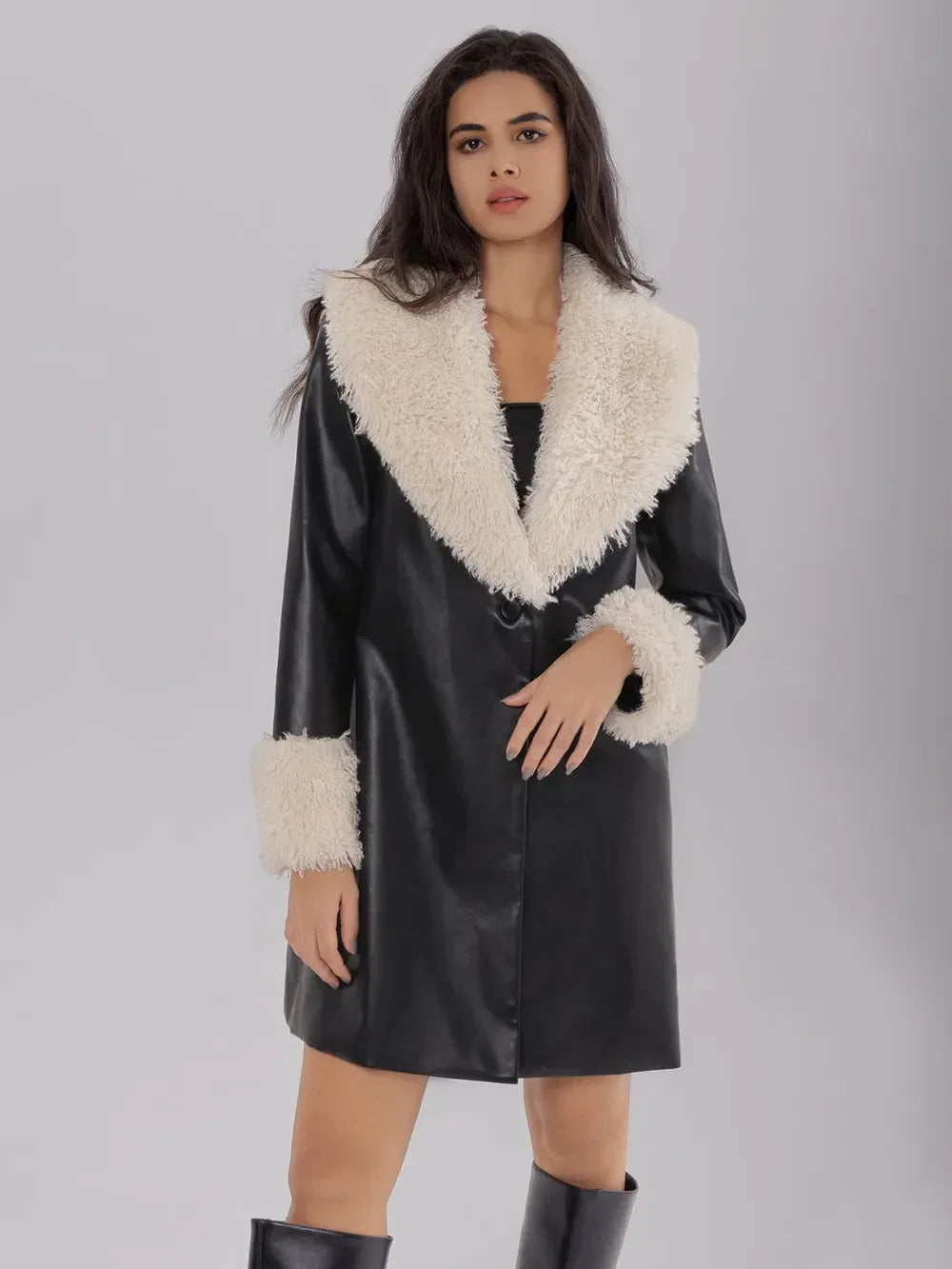 Arden Fuzzy Longline Coat - Naarks