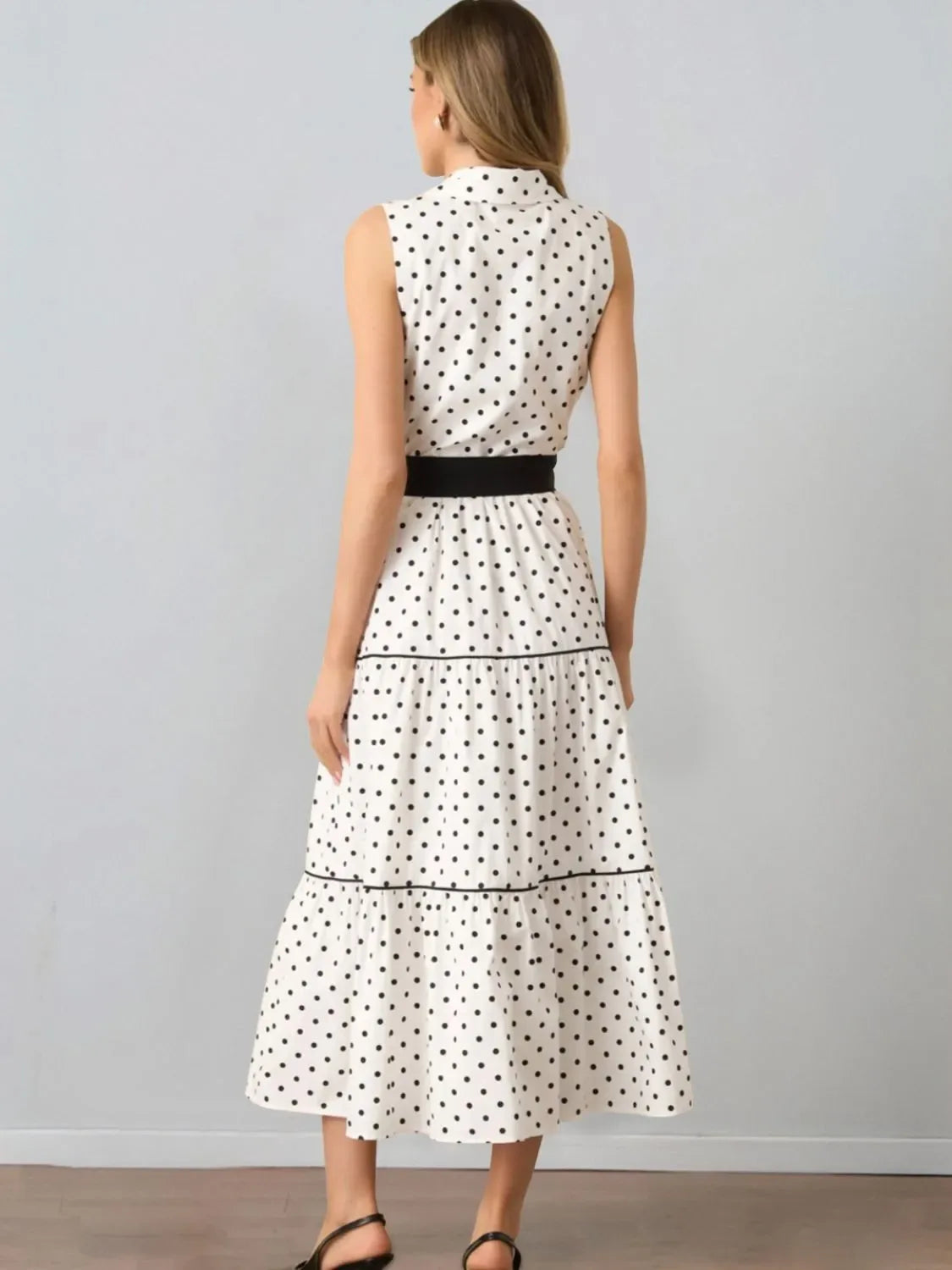 Kamara Polka Dot Midi Shirt Dress - Naarks