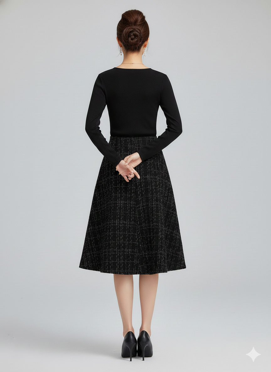 Rosalie Tweed Midi Skirt