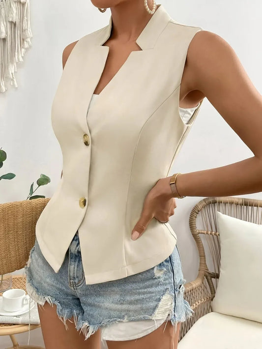 Adeline Button-Down Vest Coat - Naarks