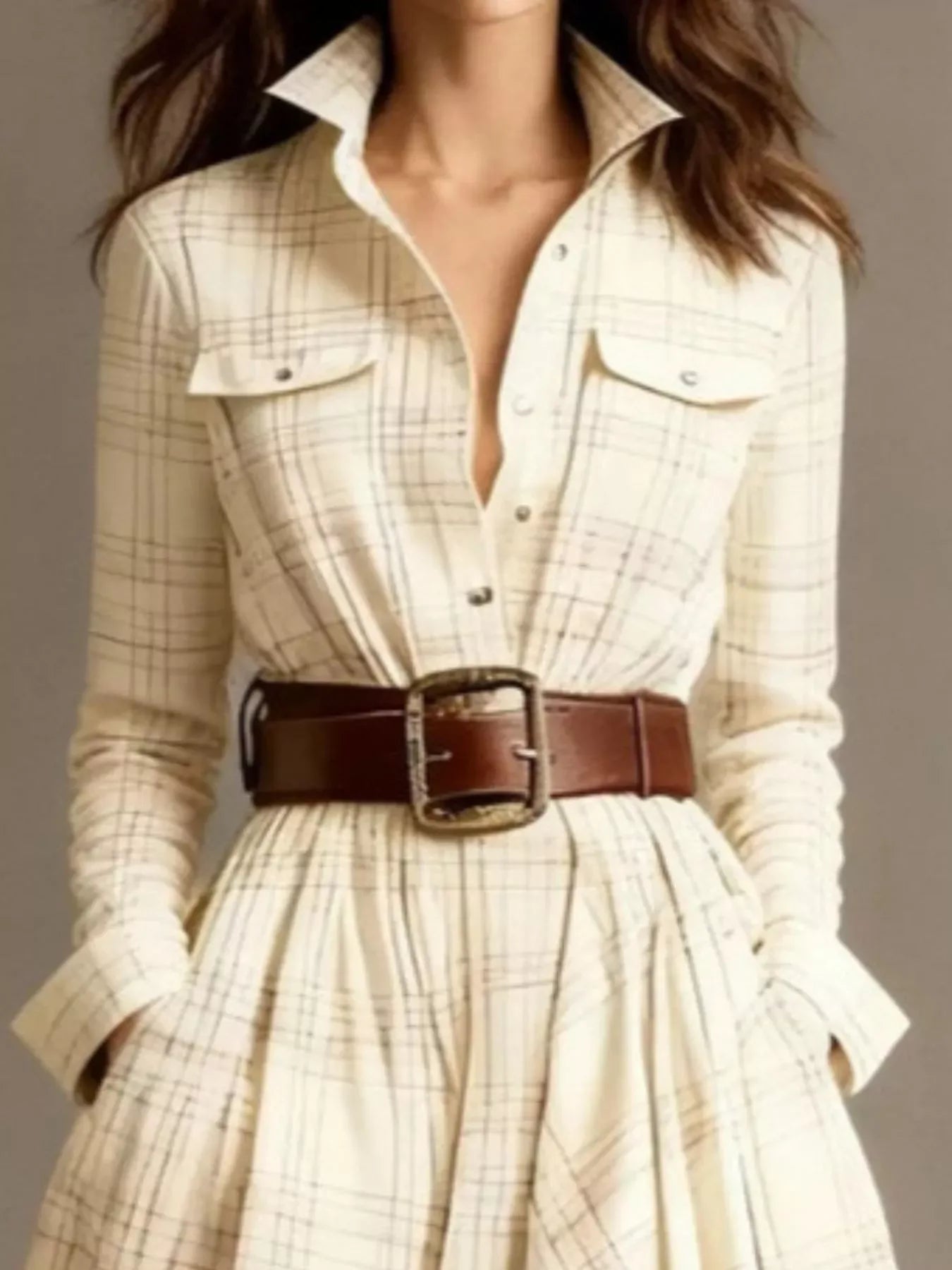 Emery Button-Front Shirt Dress - Naarks