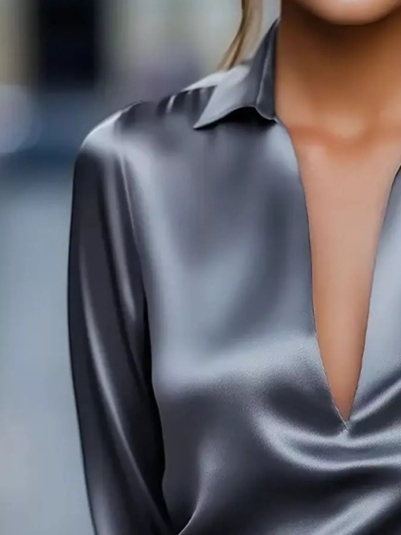 Alenya Satin Collar Blouse - Naarks