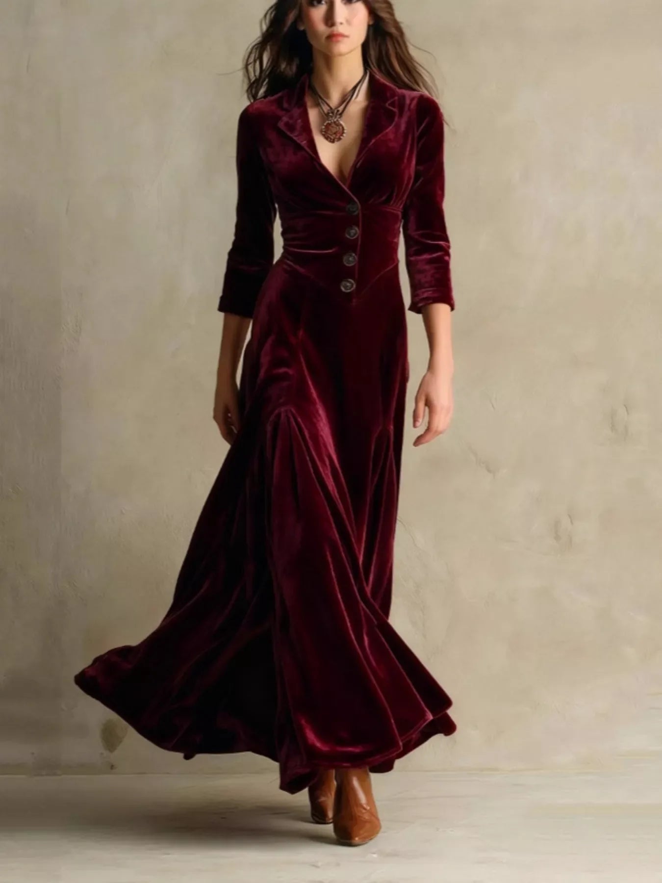 Virelle Velvet Maxi Dress - Naarks