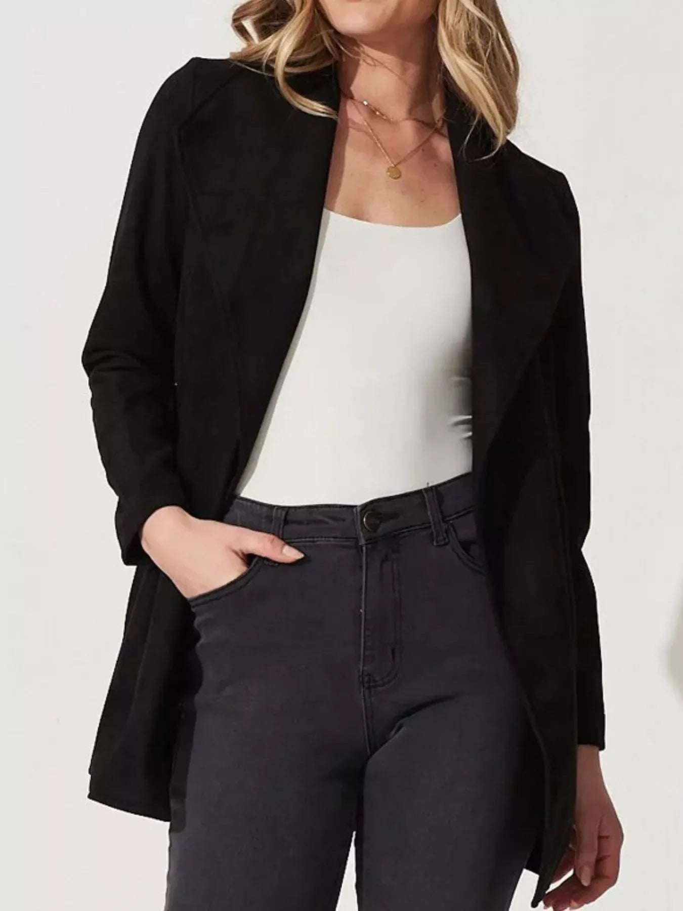 Aurelia Suede Tie-Waist Jacket - Naarks