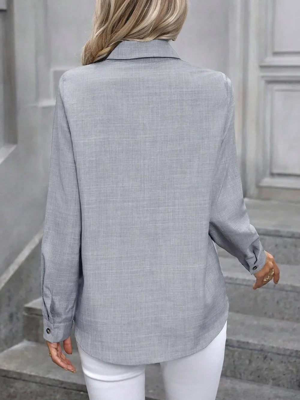 Amaris Button-Up Collared Shirt - Naarks