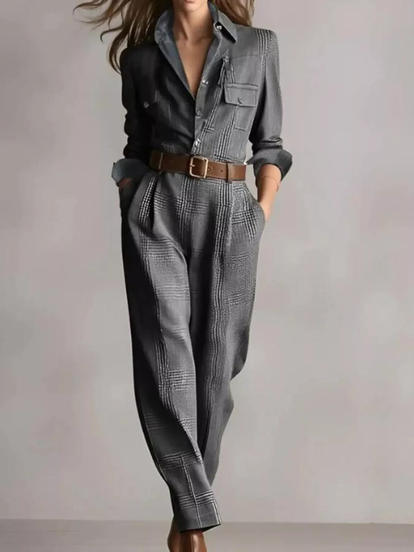 Rabia Button-Front Jumpsuit - Naarks