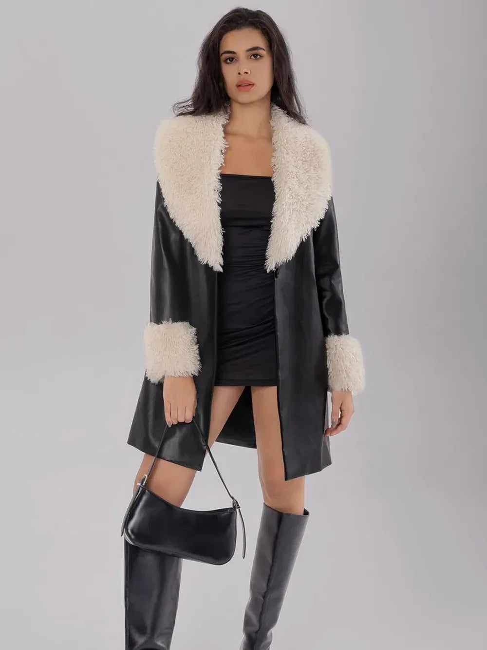 Arden Fuzzy Longline Coat - Naarks