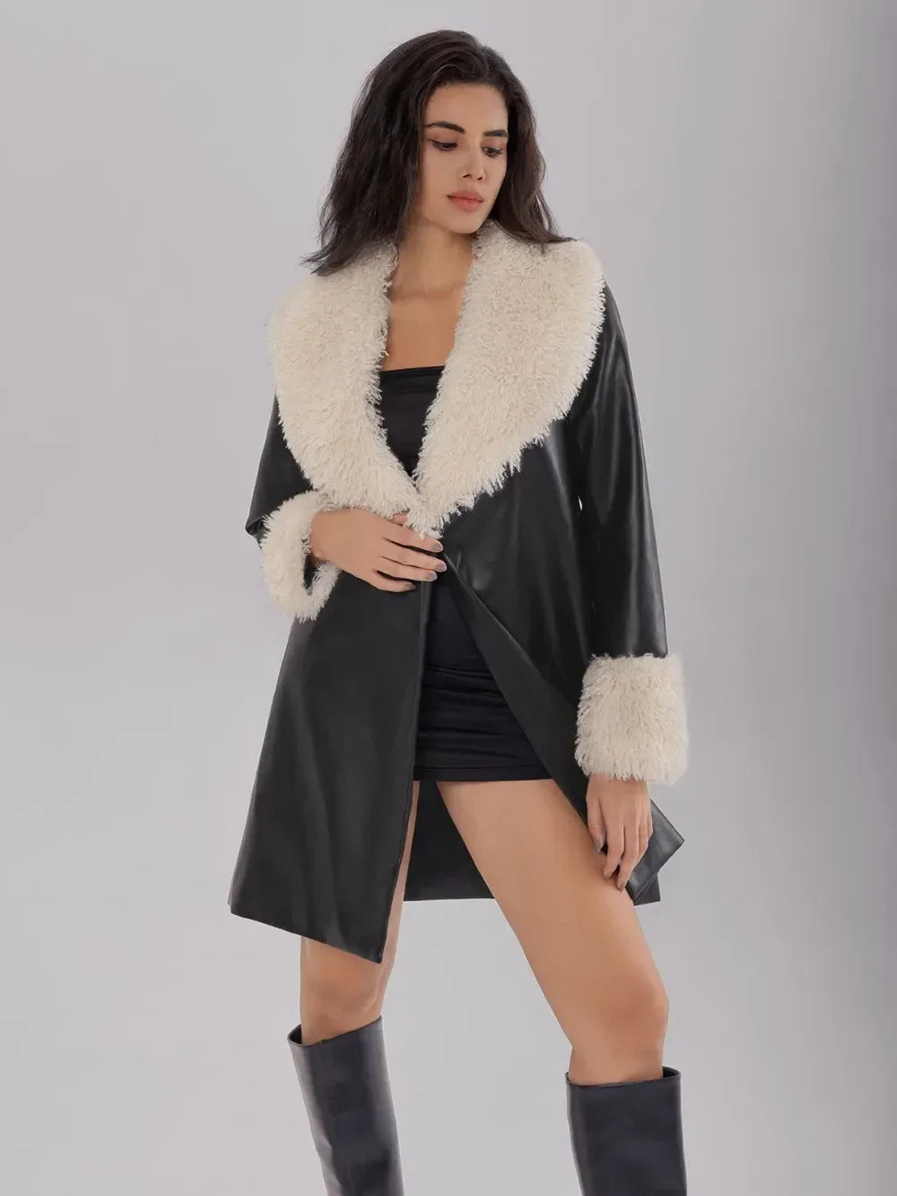 Arden Fuzzy Longline Coat - Naarks