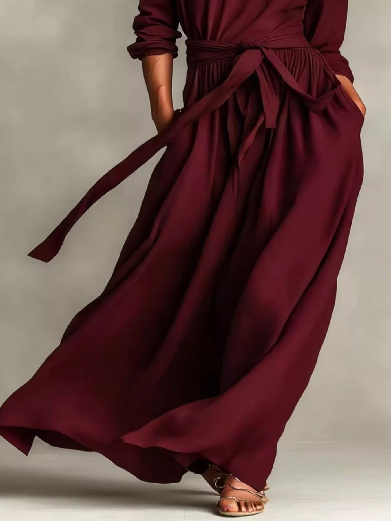 Zaina Tie-Waist Maxi Dress - Naarks
