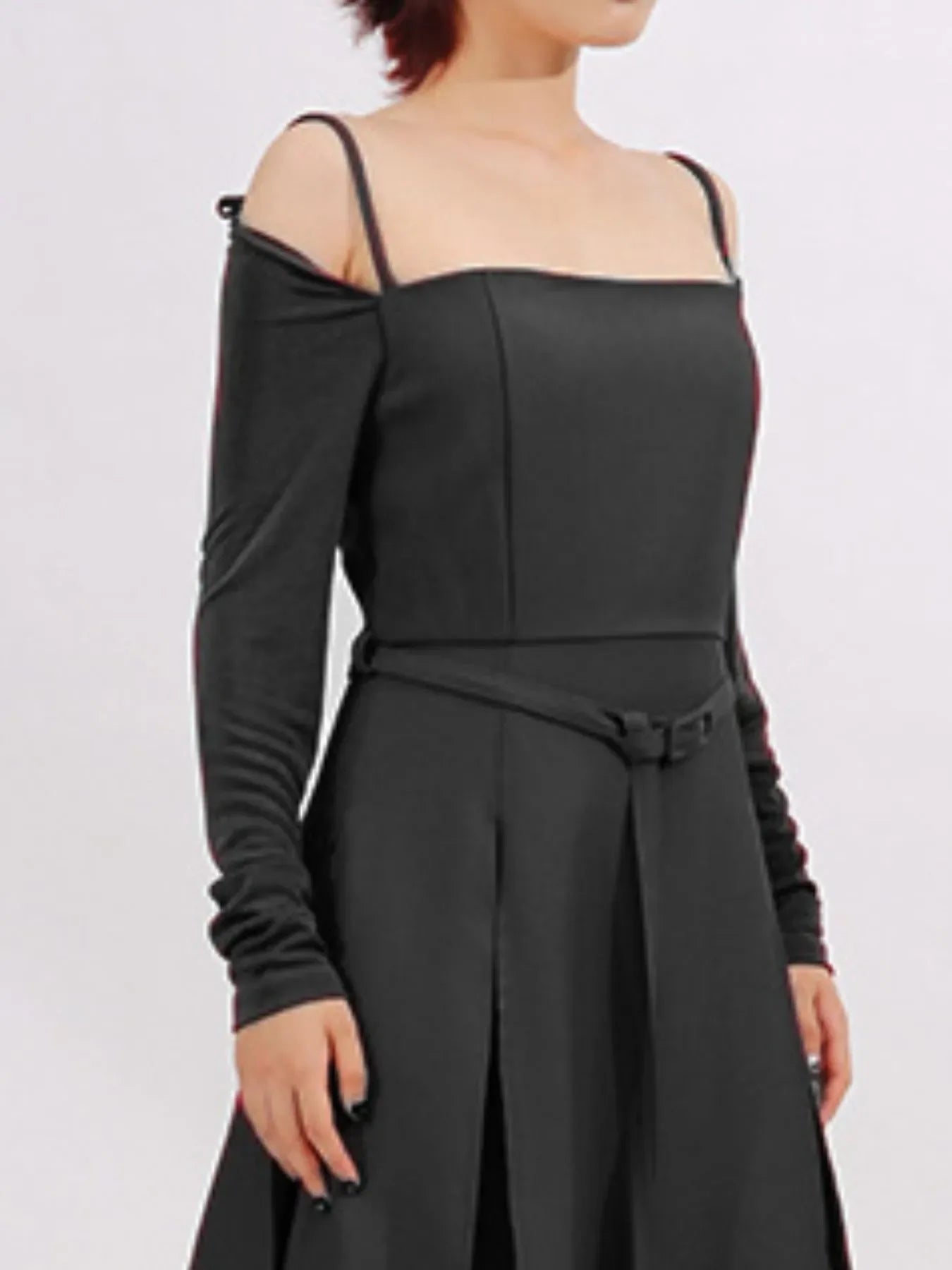 Zina Ruched Spaghetti Strap Dress - Naarks