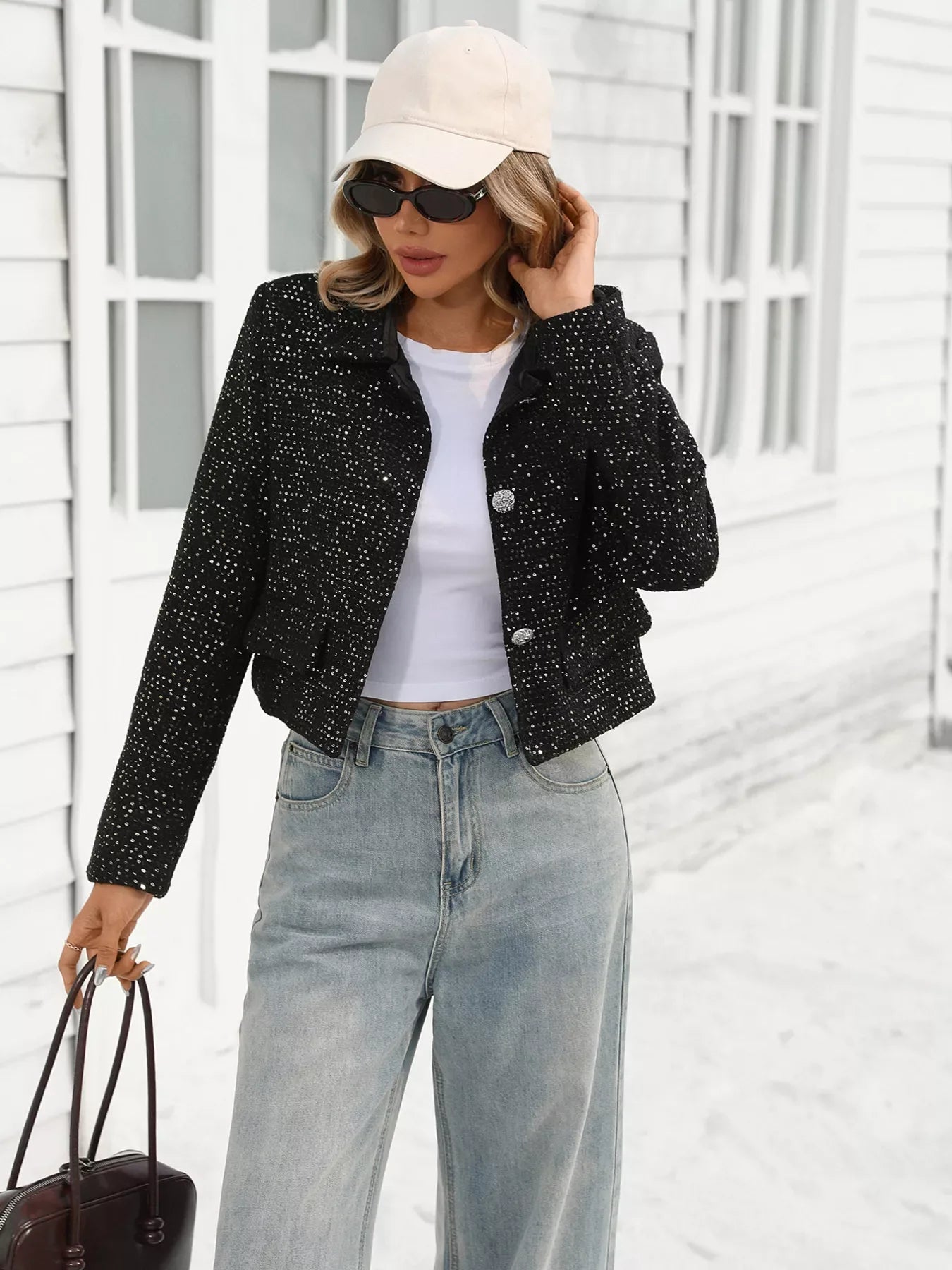 Amara Tweed Cropped Jacket - Naarks