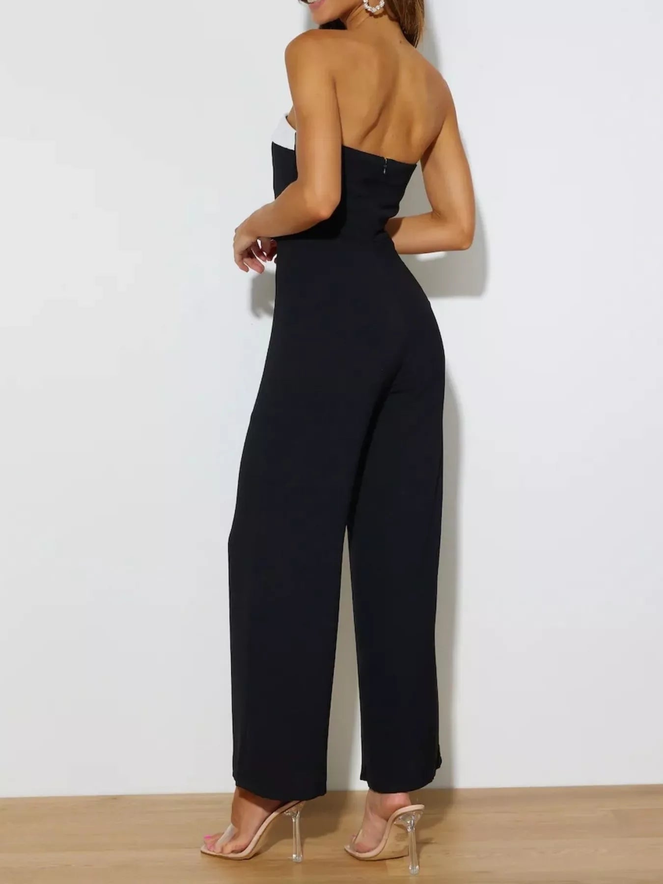 Selara Contrast Tube Wide-Leg Jumpsuit - Naarks