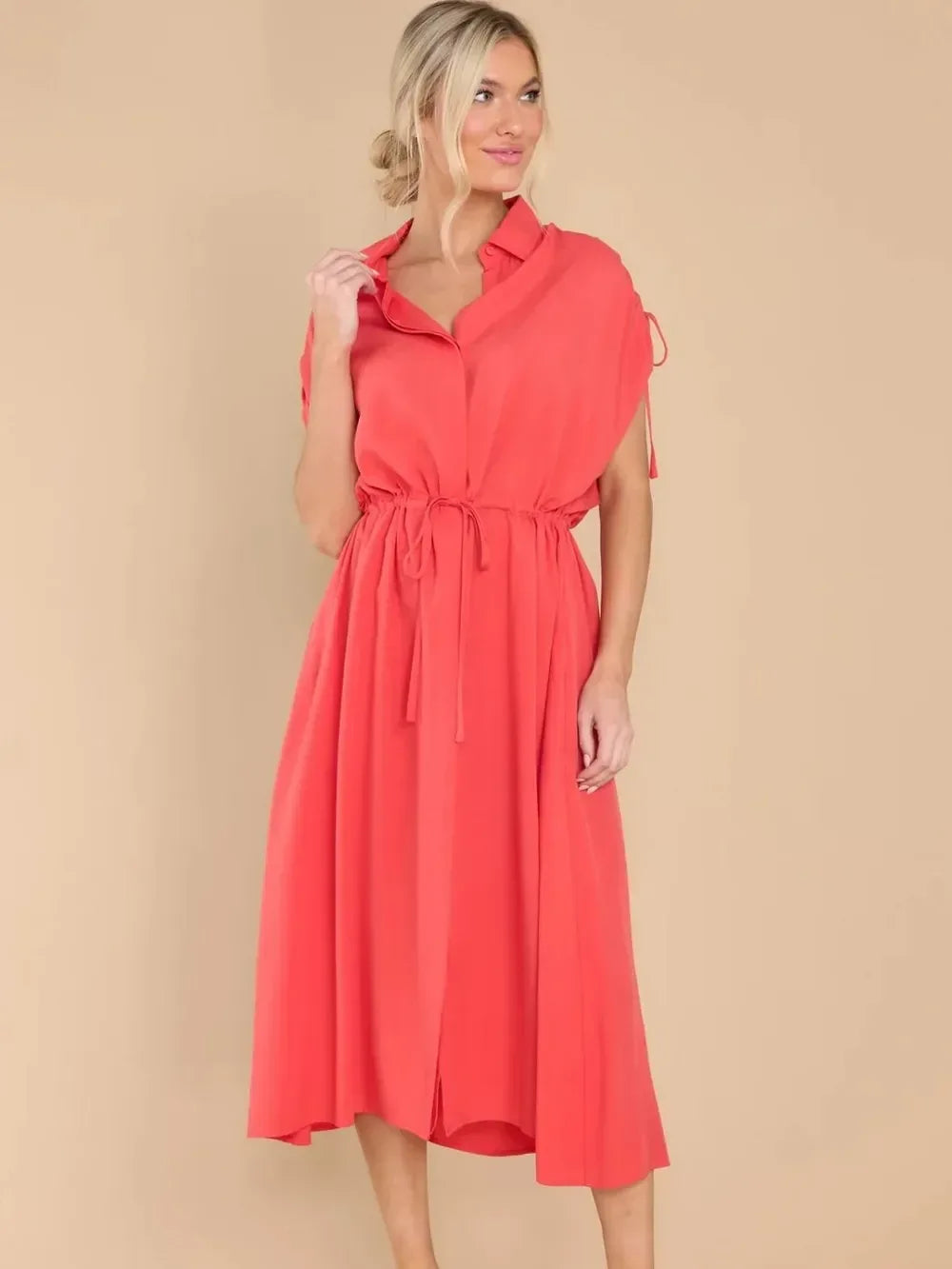 Elara Cinched Midi Dress - Naarks