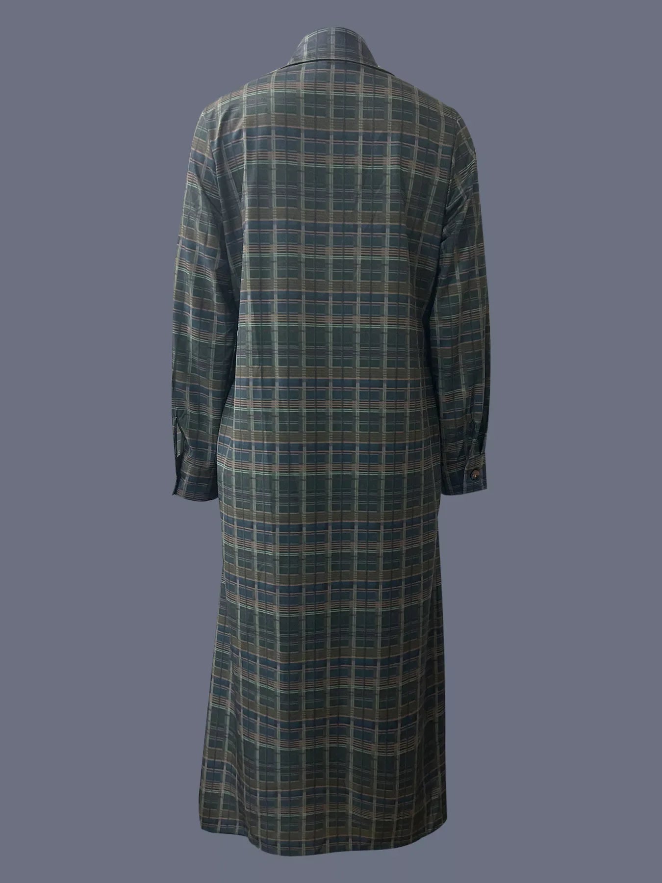 Corvina Plaid Maxi Shirt Dress - Naarks