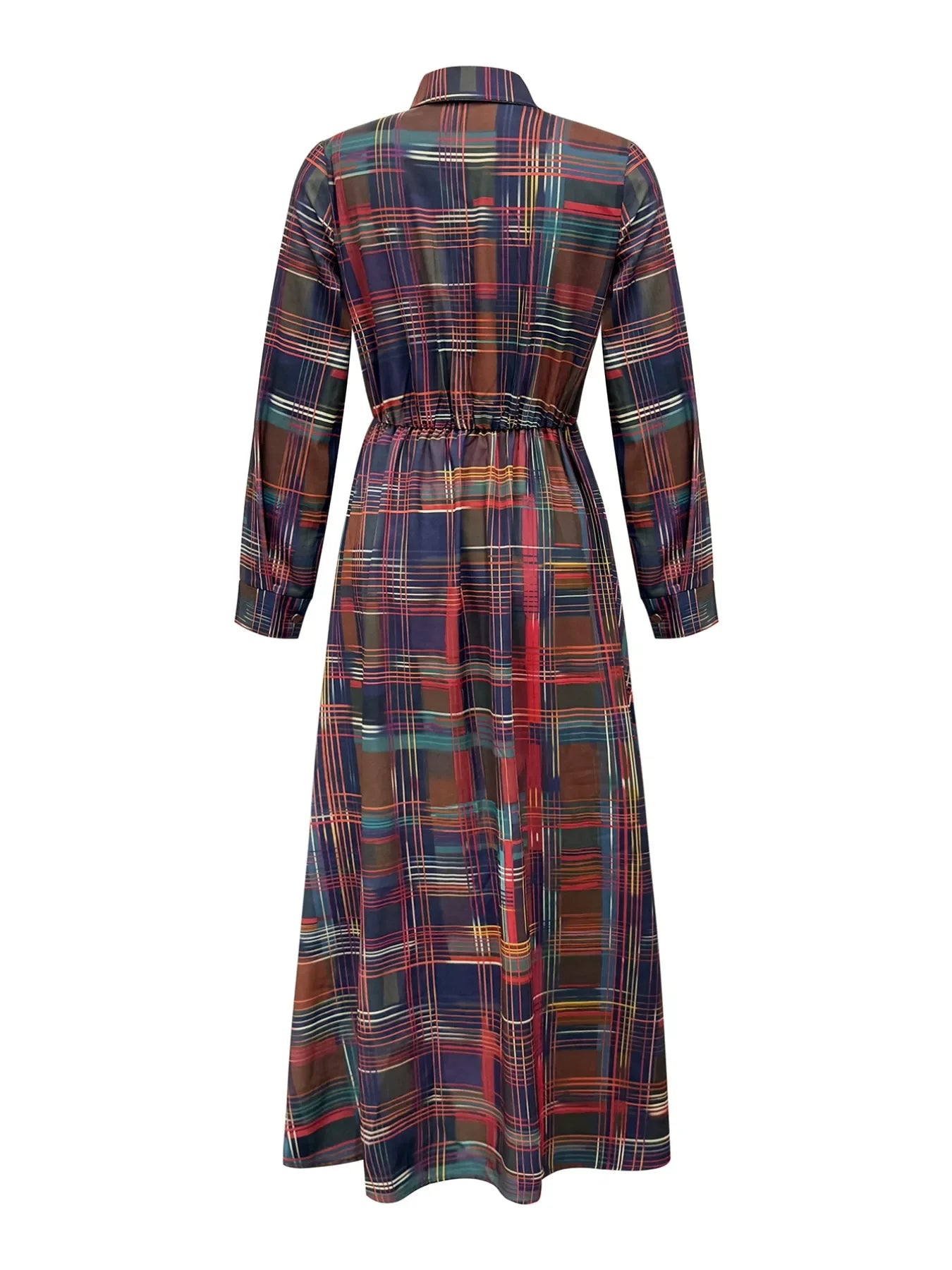 Althea Plaid Maxi Shirt Dress - Naarks