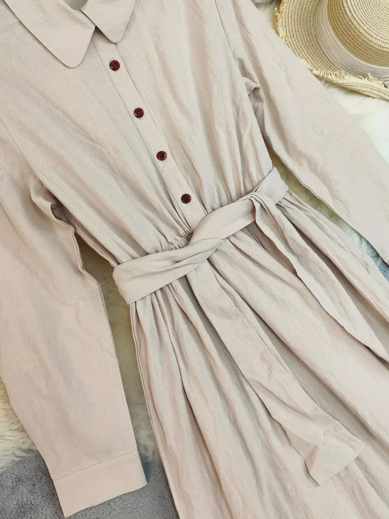 Calindra Tie-Waist Ruffle-Hem Dress - Naarks