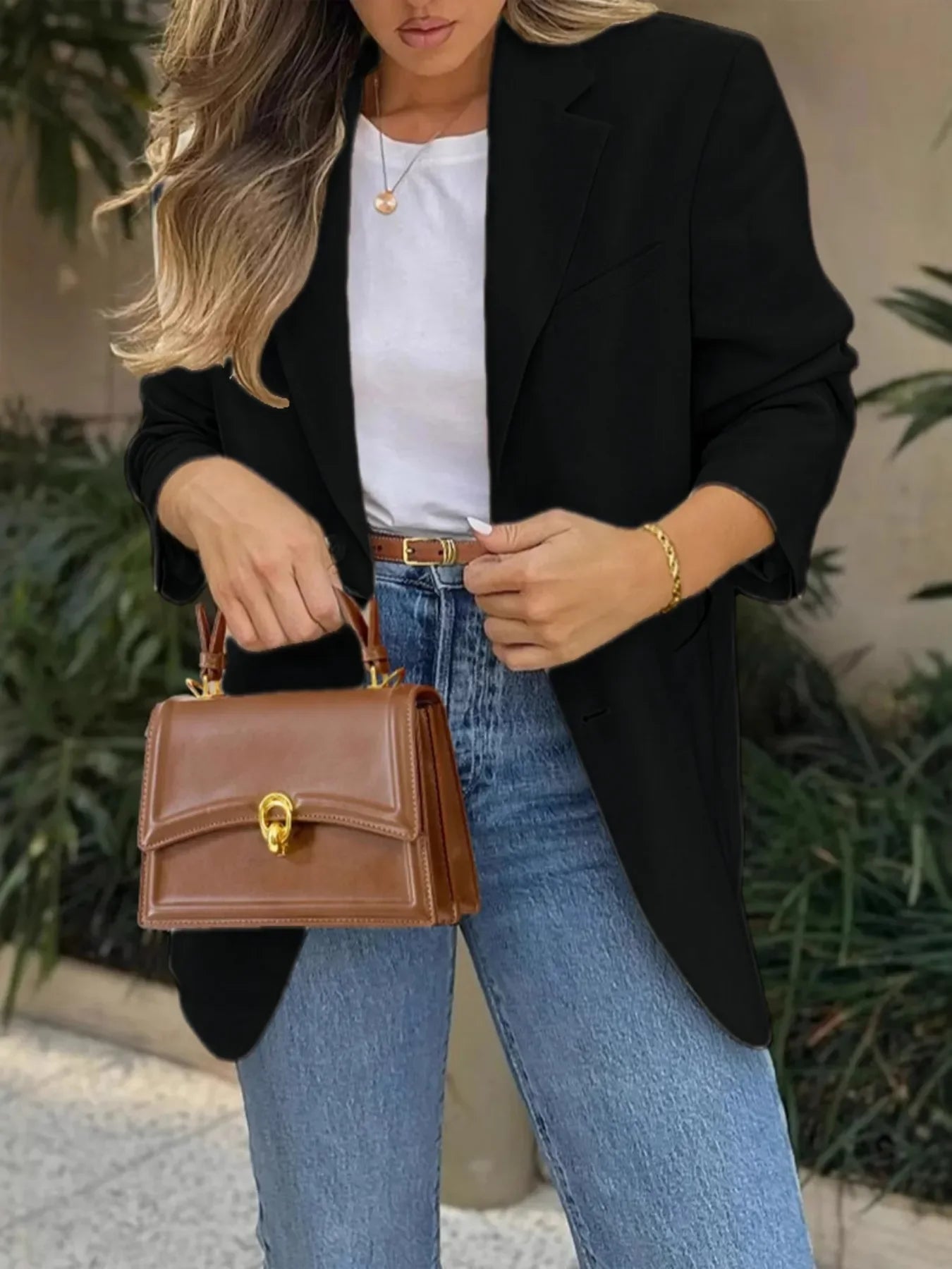 Camila Pocketed Blazer - Naarks