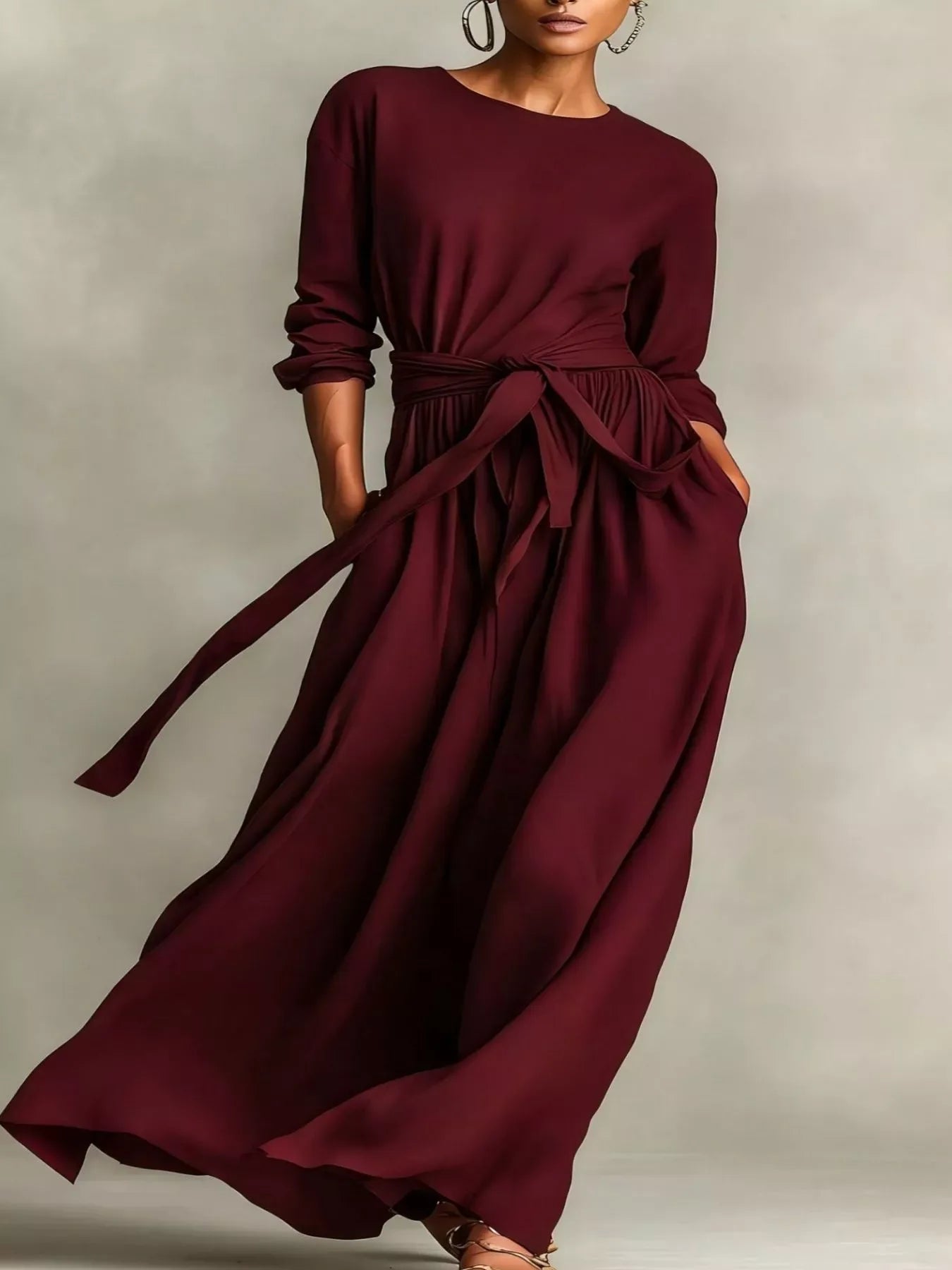 Zaina Tie-Waist Maxi Dress - Naarks