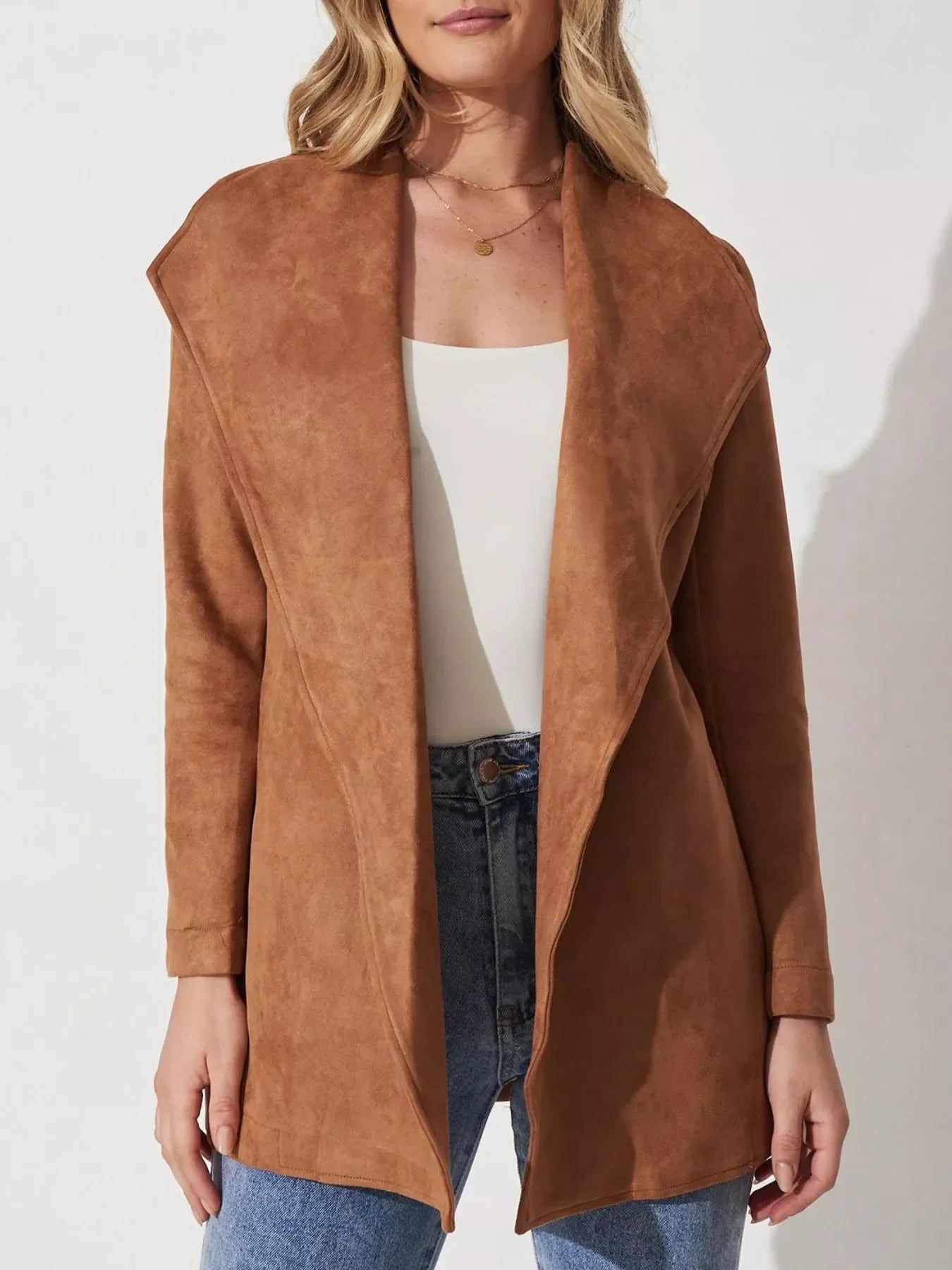 Aurelia Suede Tie-Waist Jacket - Naarks