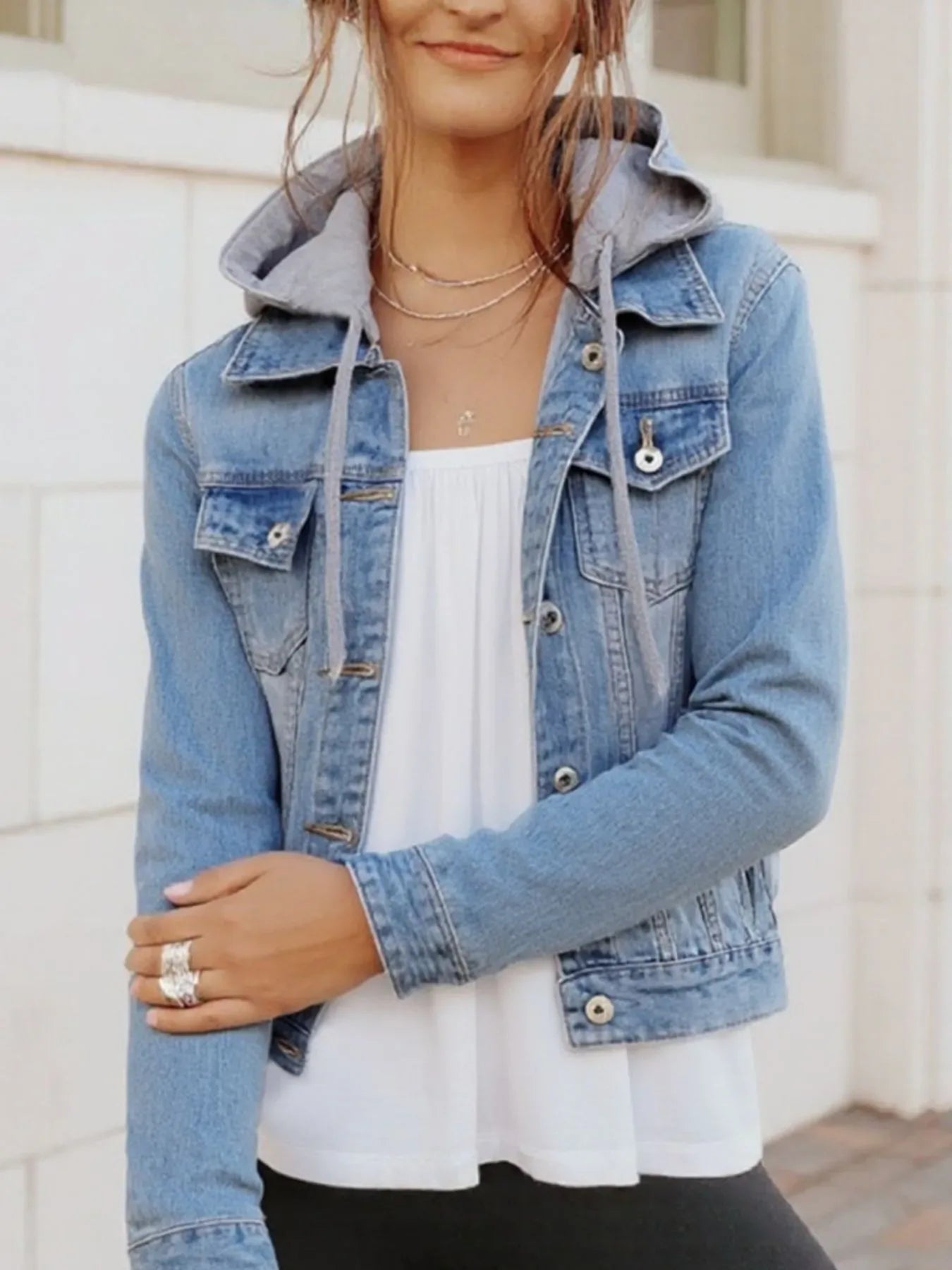 Celeste Hooded Denim Jacket - Naarks