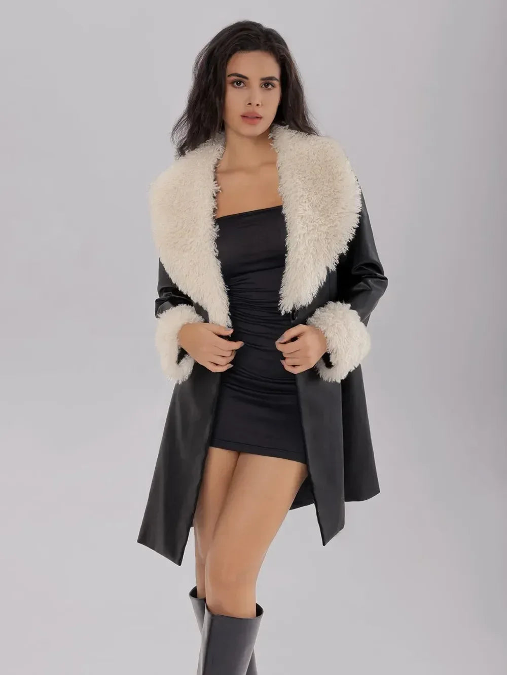 Arden Fuzzy Longline Coat - Naarks