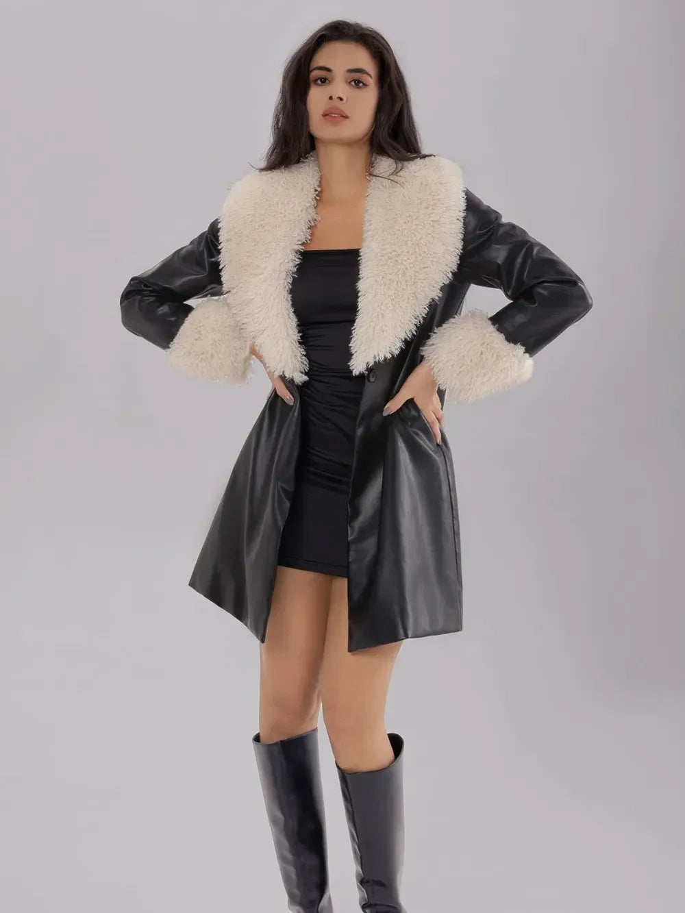 Arden Fuzzy Longline Coat - Naarks