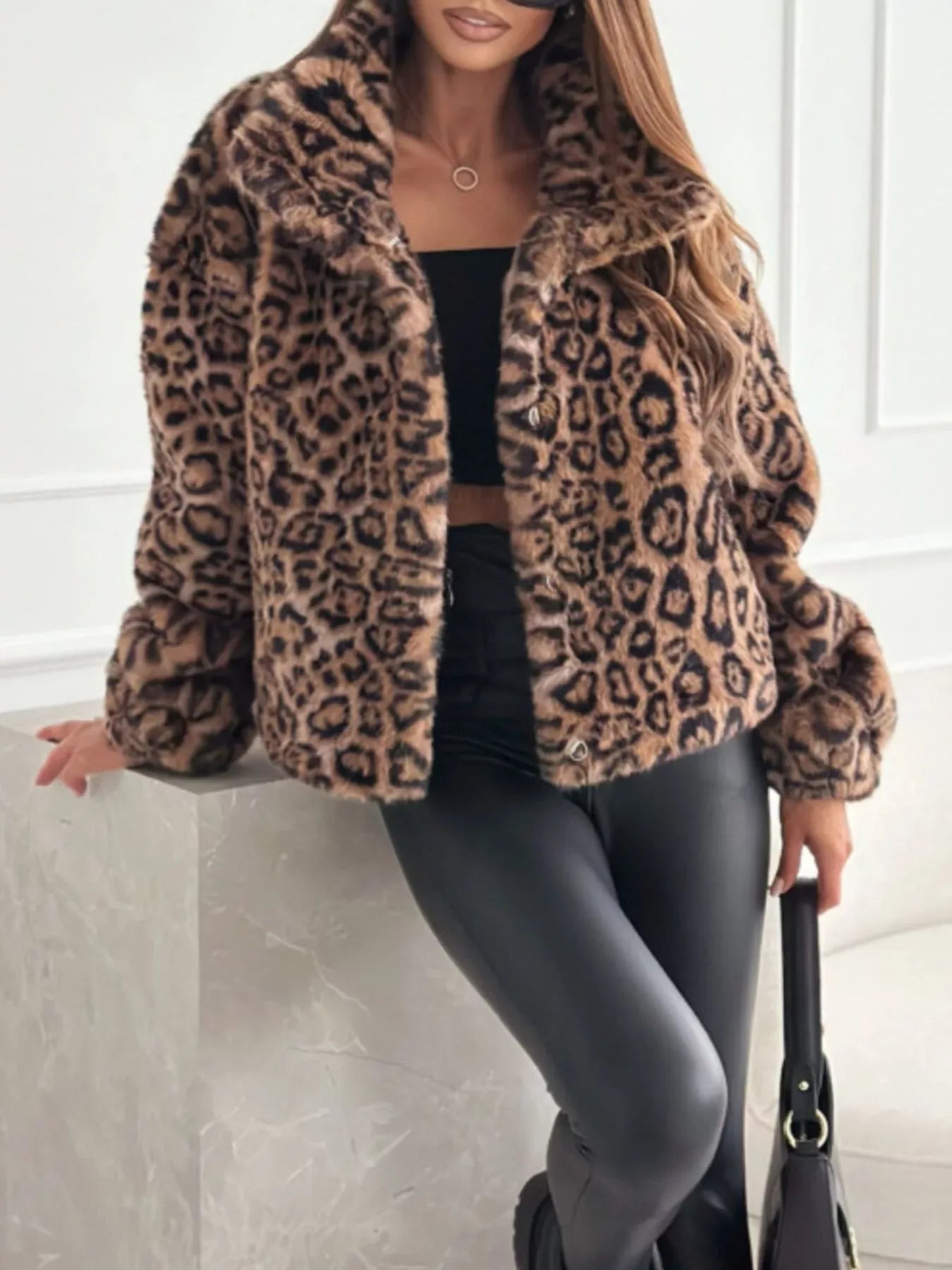Saphira Leopard Cropped Jacket - Naarks