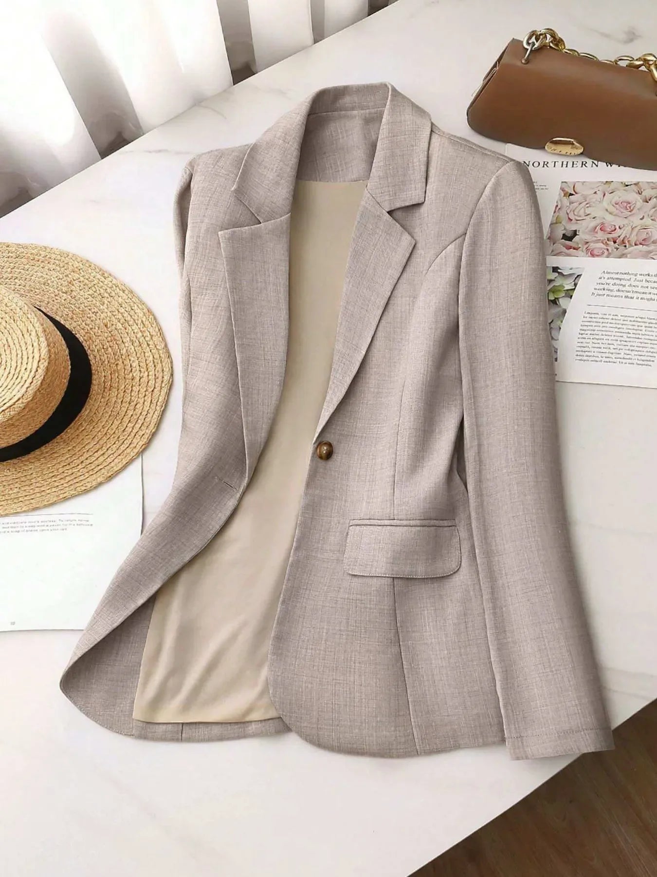 Aria One-Button Blazer - Naarks